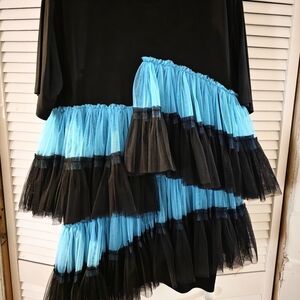 Black and Blue Layered Tulle Dress